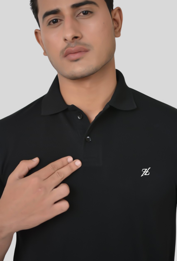 Jet Black Piqué Polo