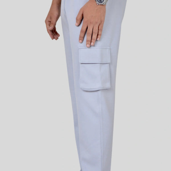 Soft Grey Interlock Cargo Trouser